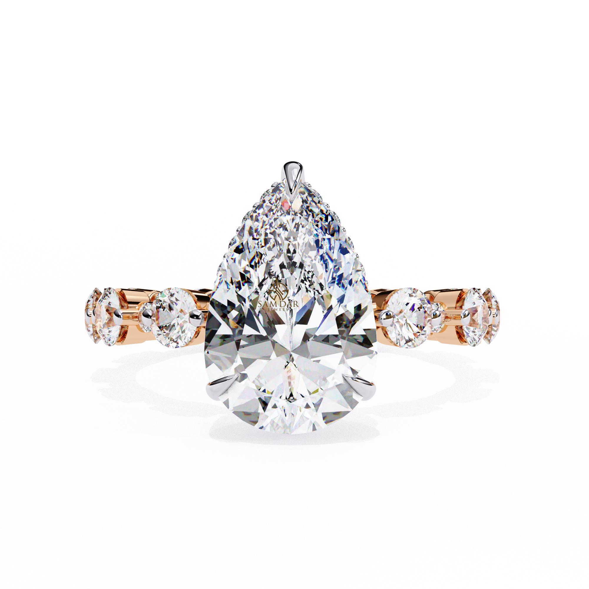 Pear Moissanite Engagement Ring For Women