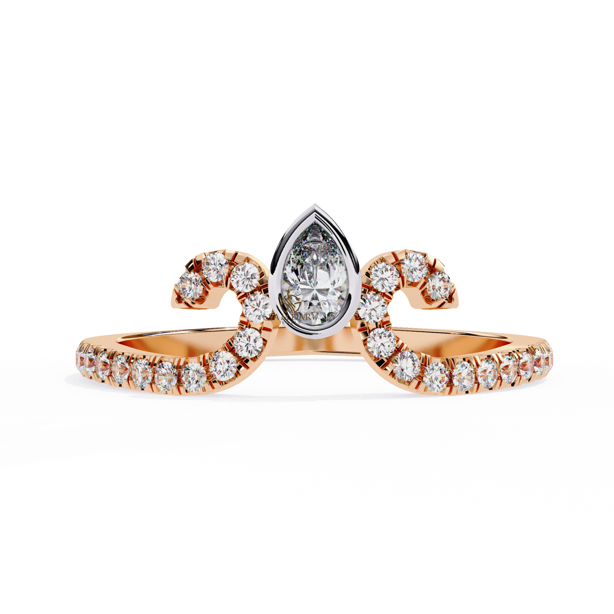 Pear Moissanite Engagement Ring For Women - Image 7