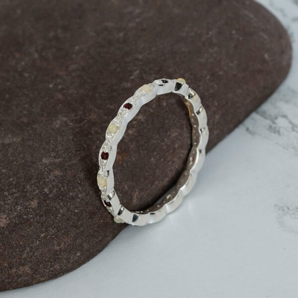 Opal & Ruby Wedding Band For Women - Image 4