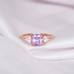 Cushion Cut Amethyst Ring for Women