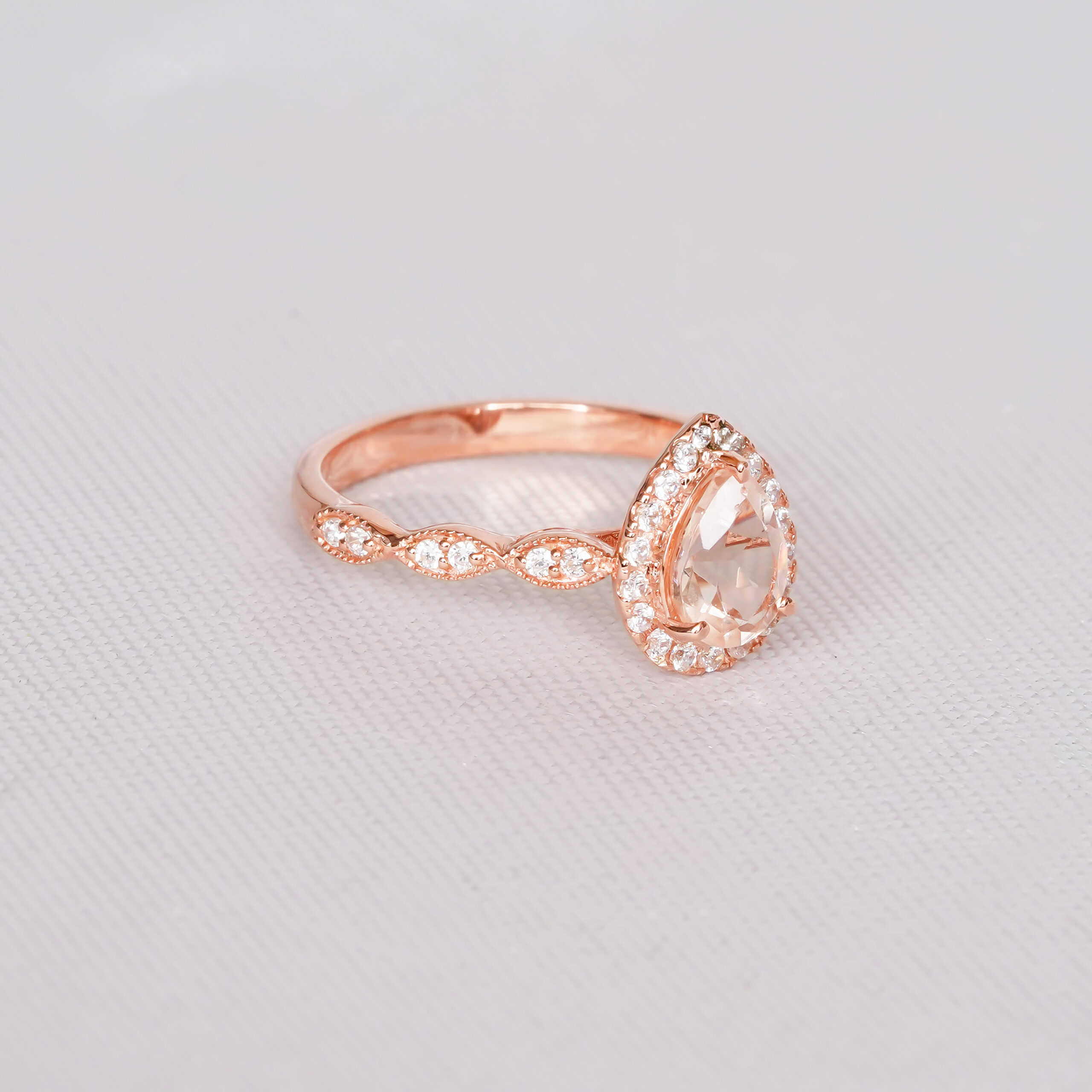 Pear Cut Morganite Ring for Women - Image 3