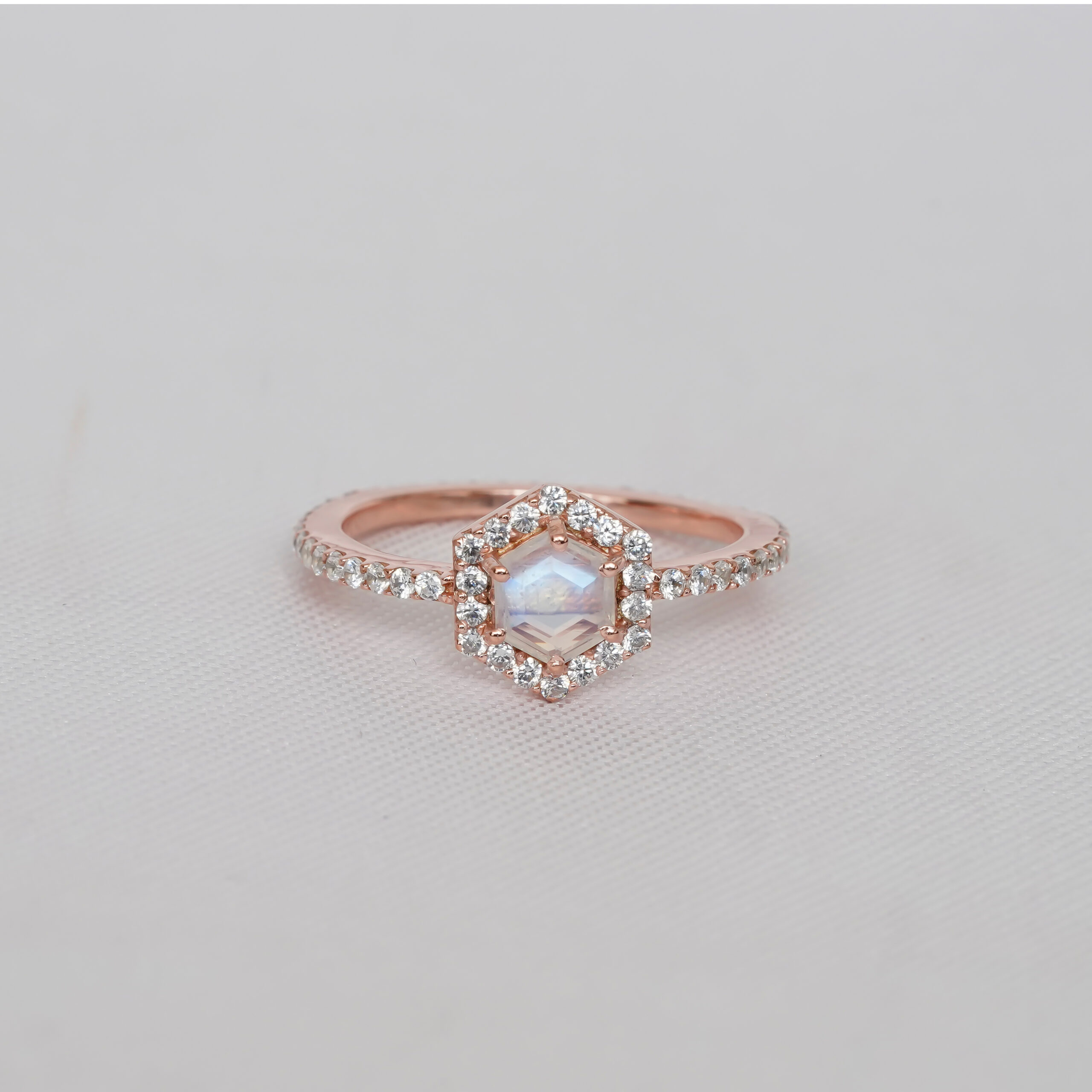 Hexagone Moonstone Ring for Women - Image 2