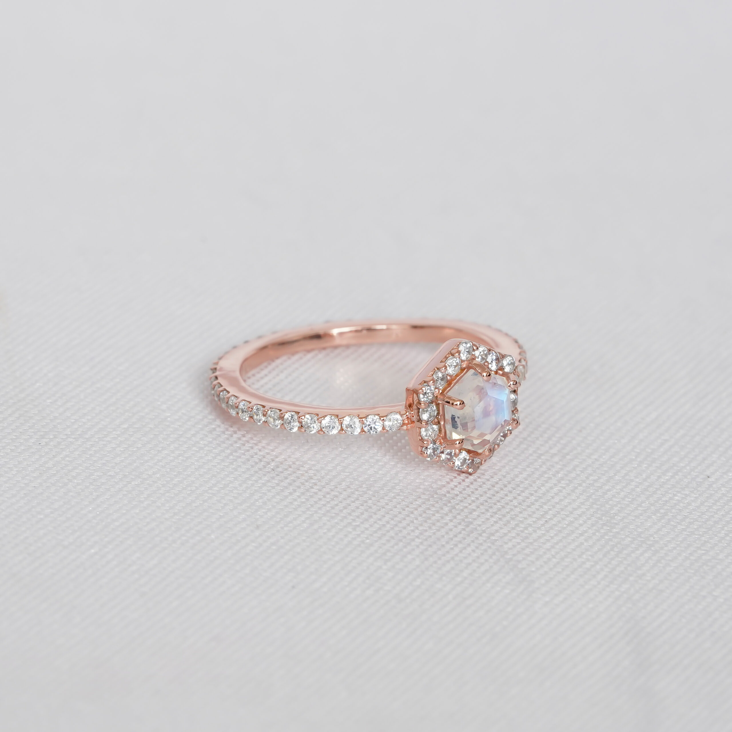 Hexagone Moonstone Ring for Women - Image 3