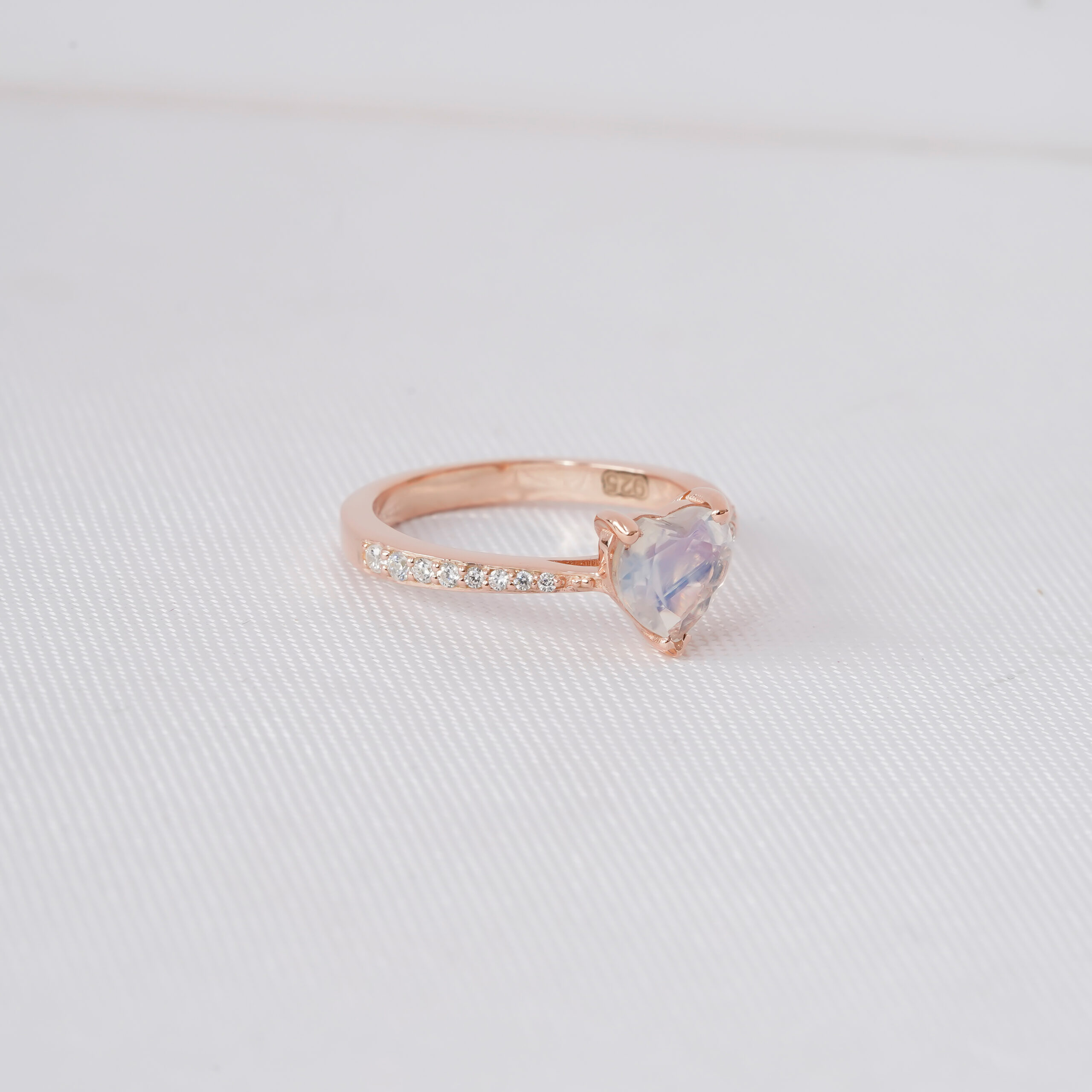 Heart Cut Moonstone Ring for Women - Image 3
