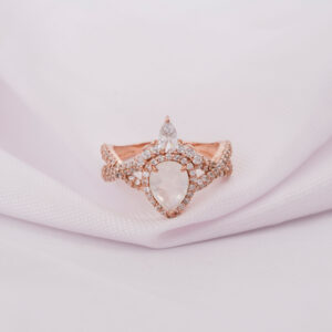 Pear Cut Moonstone Engagement Ring for Women