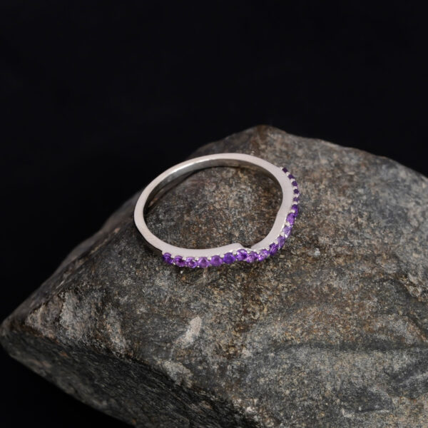 Amethyst Wedding Band For Women - Image 4