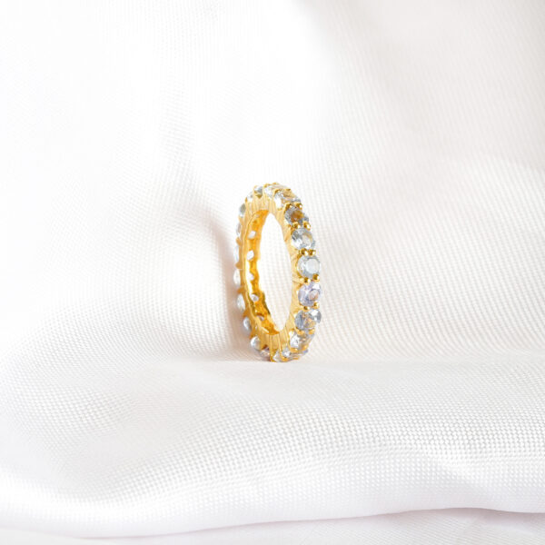Aquamarine Wedding Band For Women - Image 5