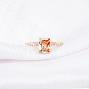 Radiant Cut Citrine Engagement Ring for Women