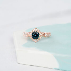 Round Blue Topaz Ring for Women