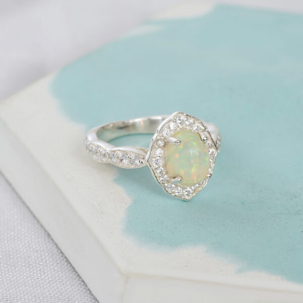 Oval Opal Ring for Women - Image 3