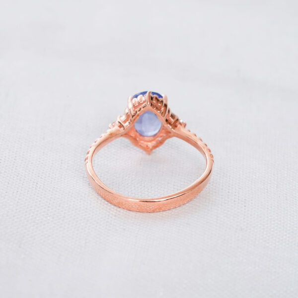 Blue Sapphire Engagement Ring Set For Women - Image 6