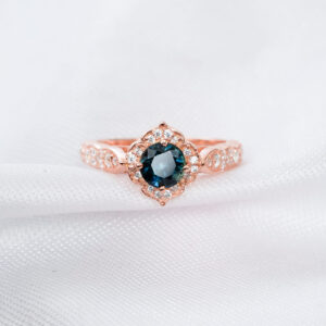 Round Blue Topaz Ring for Women
