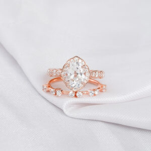 Moissanite Engagement Ring Set For Women