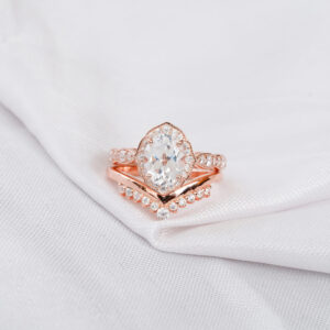Moissanite Engagement Ring Set For Women