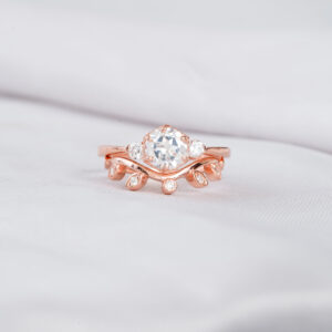 Moissanite Engagement Ring Set For Women