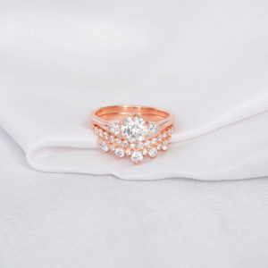 Moissanite Engagement Ring Set For Women