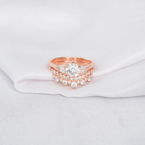 Moissanite Engagement Ring Set For Women