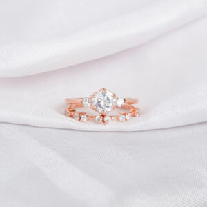Moissanite Engagement Ring Set For Women