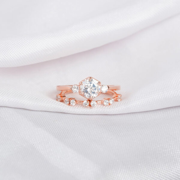 Moissanite Engagement Ring Set For Women