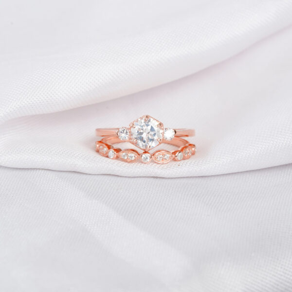 Moissanite Engagement Ring Set For Women