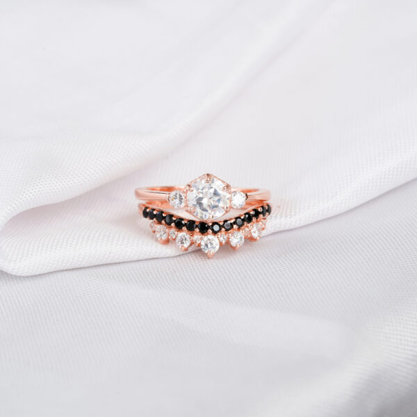 Moissanite Engagement Ring Set For Women