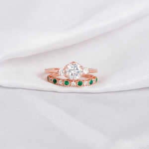 Moissanite Engagement Ring Set For Women
