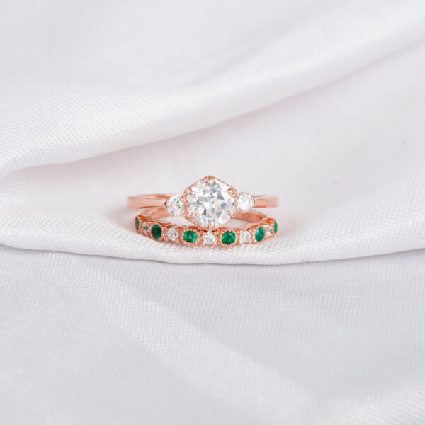 Moissanite Engagement Ring Set For Women