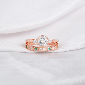 Moissanite Engagement Ring Set For Women