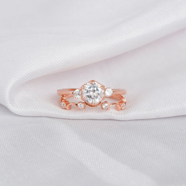 Moissanite Engagement Ring Set For Women