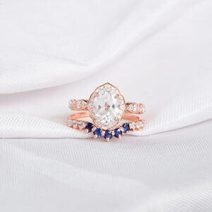 Moissanite Engagement Ring Set For Women