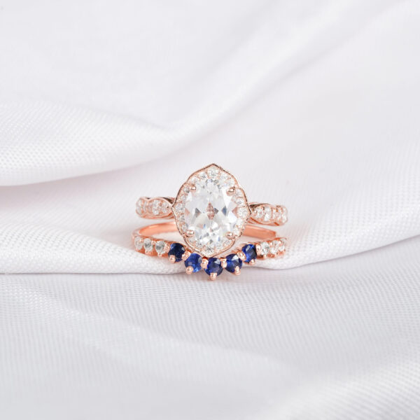 Moissanite Engagement Ring Set For Women