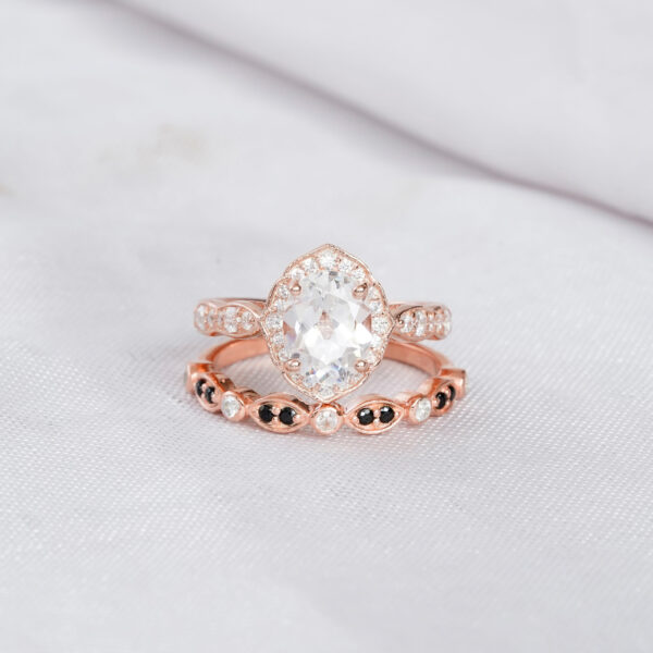 Moissanite Engagement Ring Set For Women