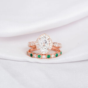 Moissanite Engagement Ring Set For Women