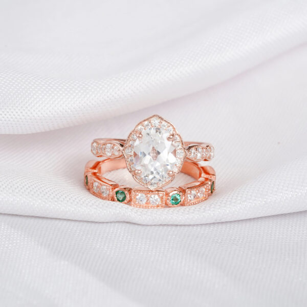 Moissanite Engagement Ring Set For Women