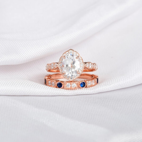 Moissanite Engagement Ring Set For Women