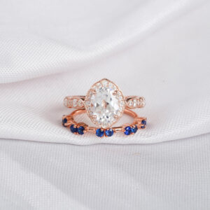 Moissanite Engagement Ring Set For Women