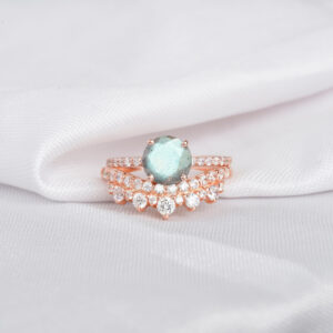 Labradorite Engagement Ring Set For Women