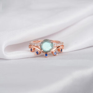 Labradorite Engagement Ring Set For Women