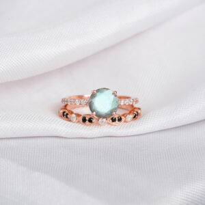 Labradorite Engagement Ring Set For Women