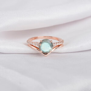 Labradorite Engagement Ring Set For Women