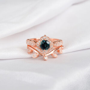 Alexandrite Engagement Ring Set For Women