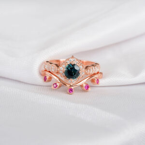 Alexandrite Engagement Ring Set For Women