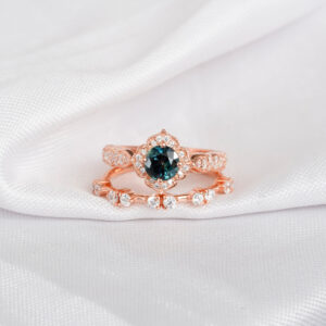 Alexandrite Engagement Ring Set For Women