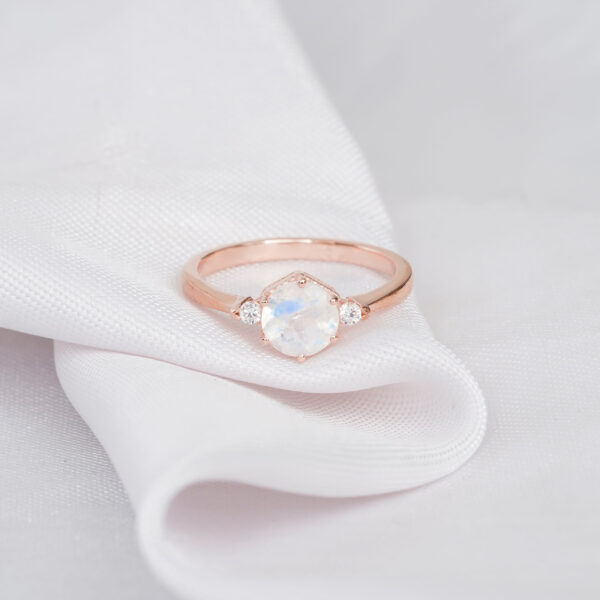 Moonstone Engagement Ring Set For Women - Image 3