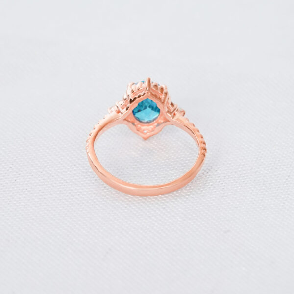 Blue Topaz Engagement Ring Set For Women - Image 4