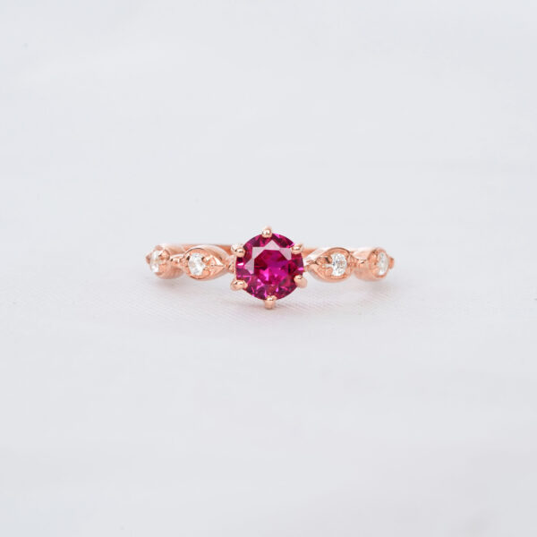Ruby Engagement Ring Set For Women - Image 6