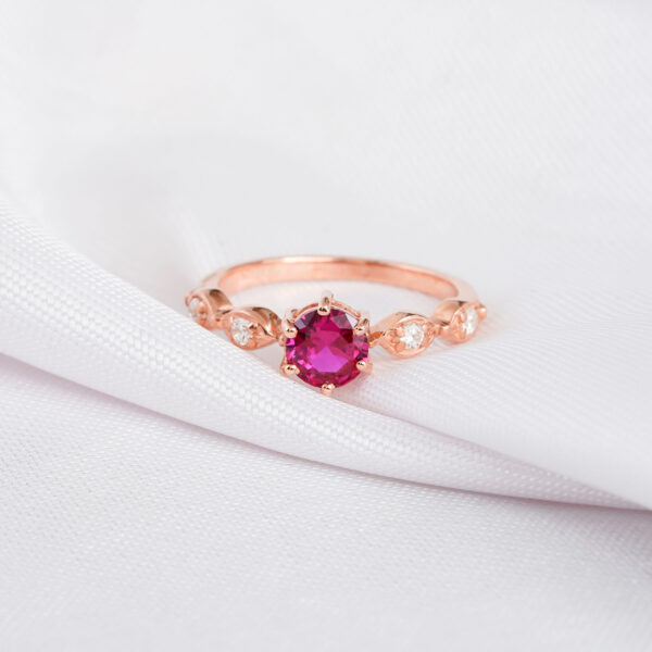 Ruby Engagement Ring Set For Women - Image 3