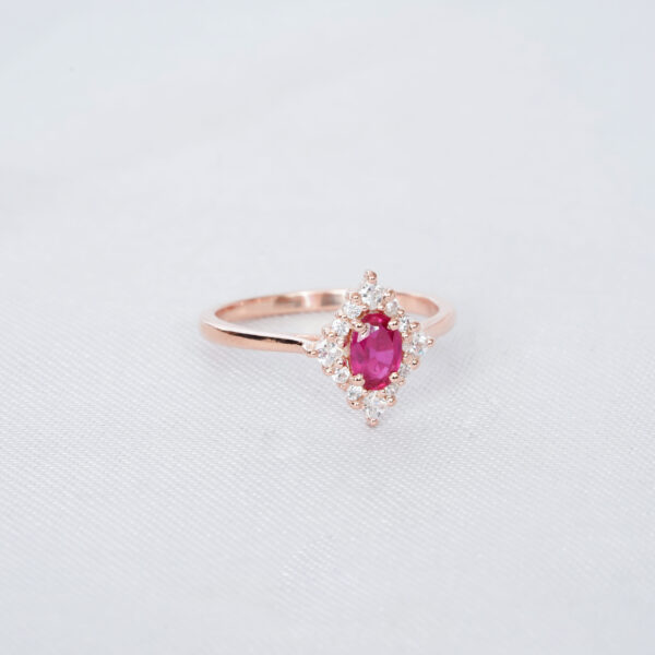 Ruby Engagement Ring Set For Women - Image 4