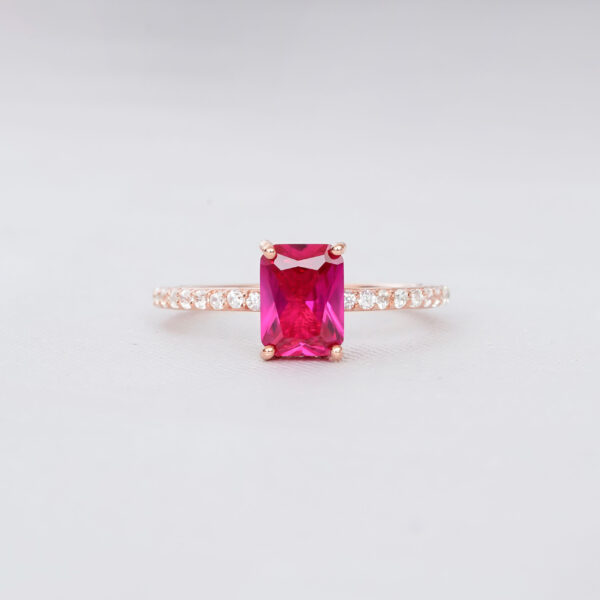 Ruby Engagement Ring Set For Women - Image 3