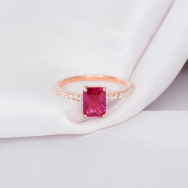 Ruby Engagement Ring Set For Women - Image 5